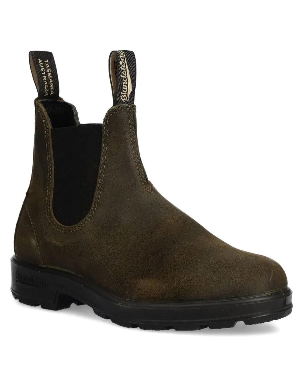 Blundstone Black Elastic-Panels Suede Boots
