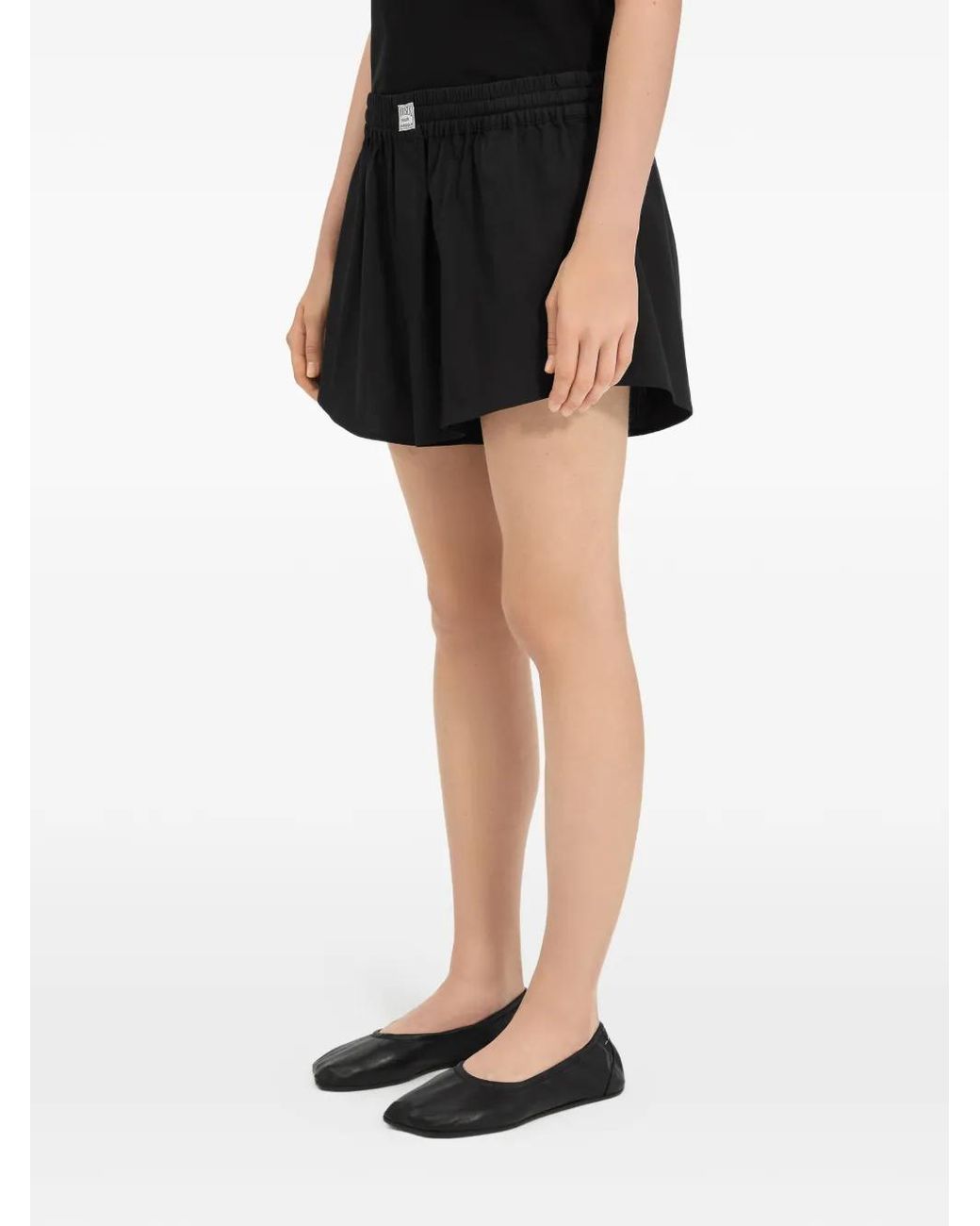 MM6 by Maison Margiela Black Elasticated-Waistband Shorts