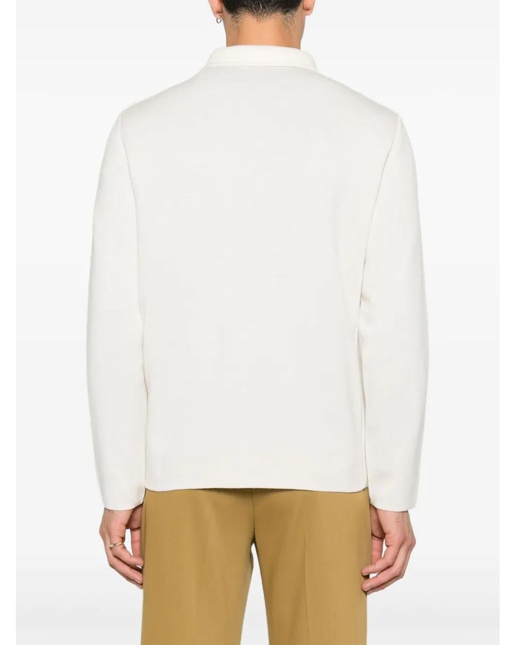 Lardini White Button-Fastening Pocket Jacket for men