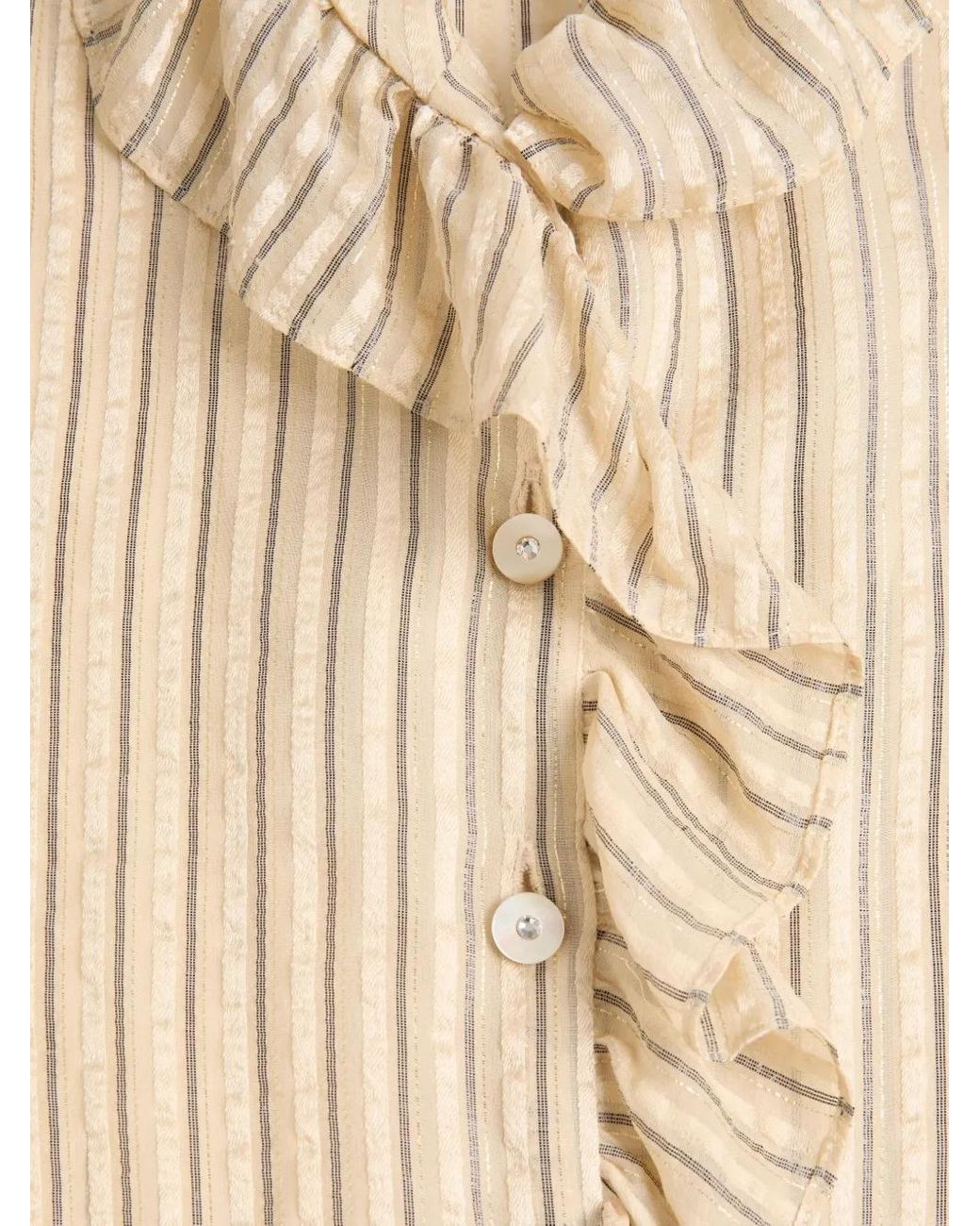 Valentino Garavani Natural Seersucker Lamé Shirt