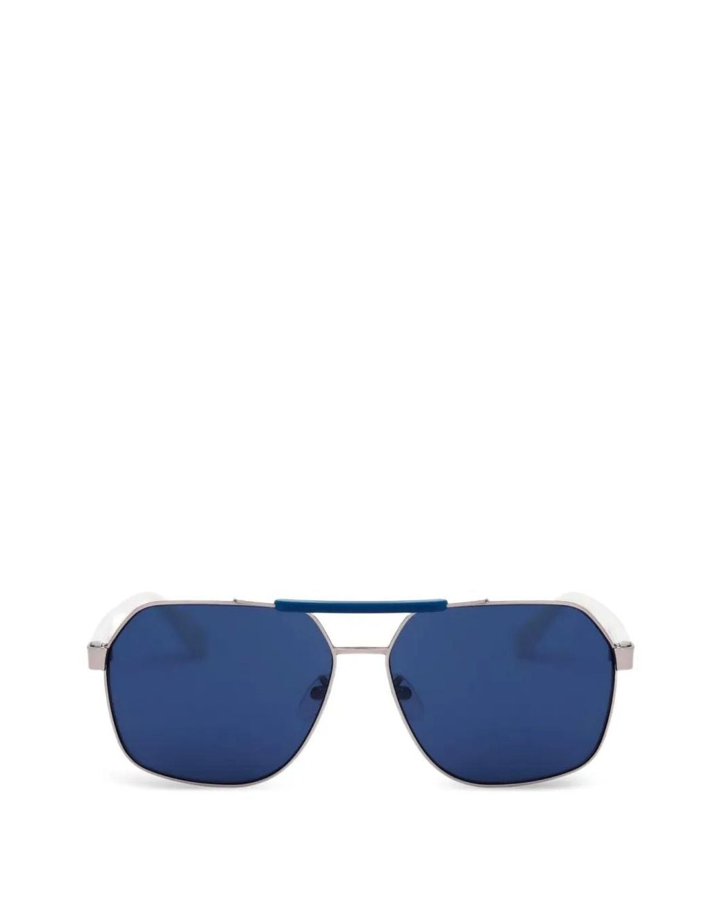 Adidas Blue Geometric-Frame Sunglasses for men