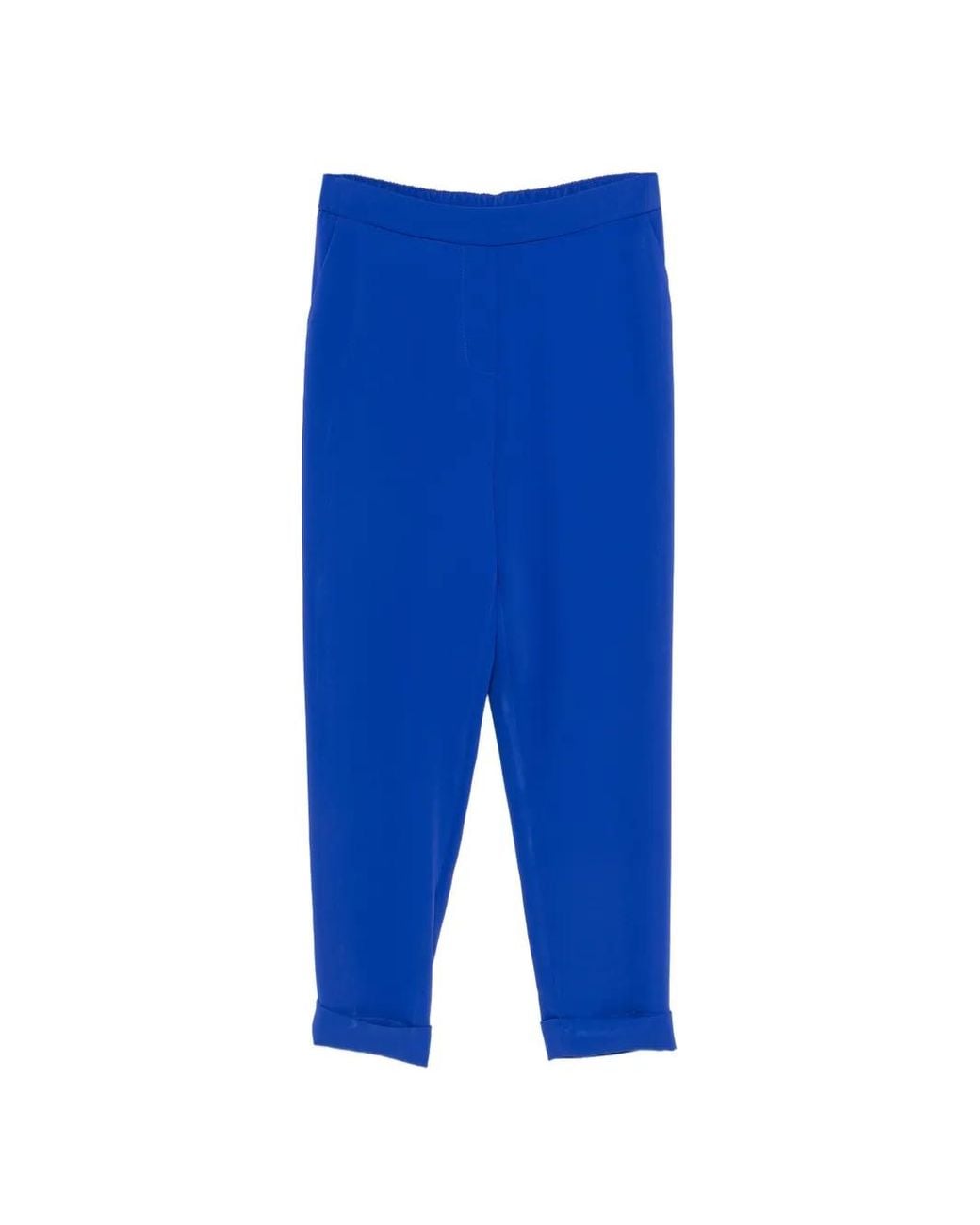P.A.R.O.S.H. Blue Cady Cuffed Trousers