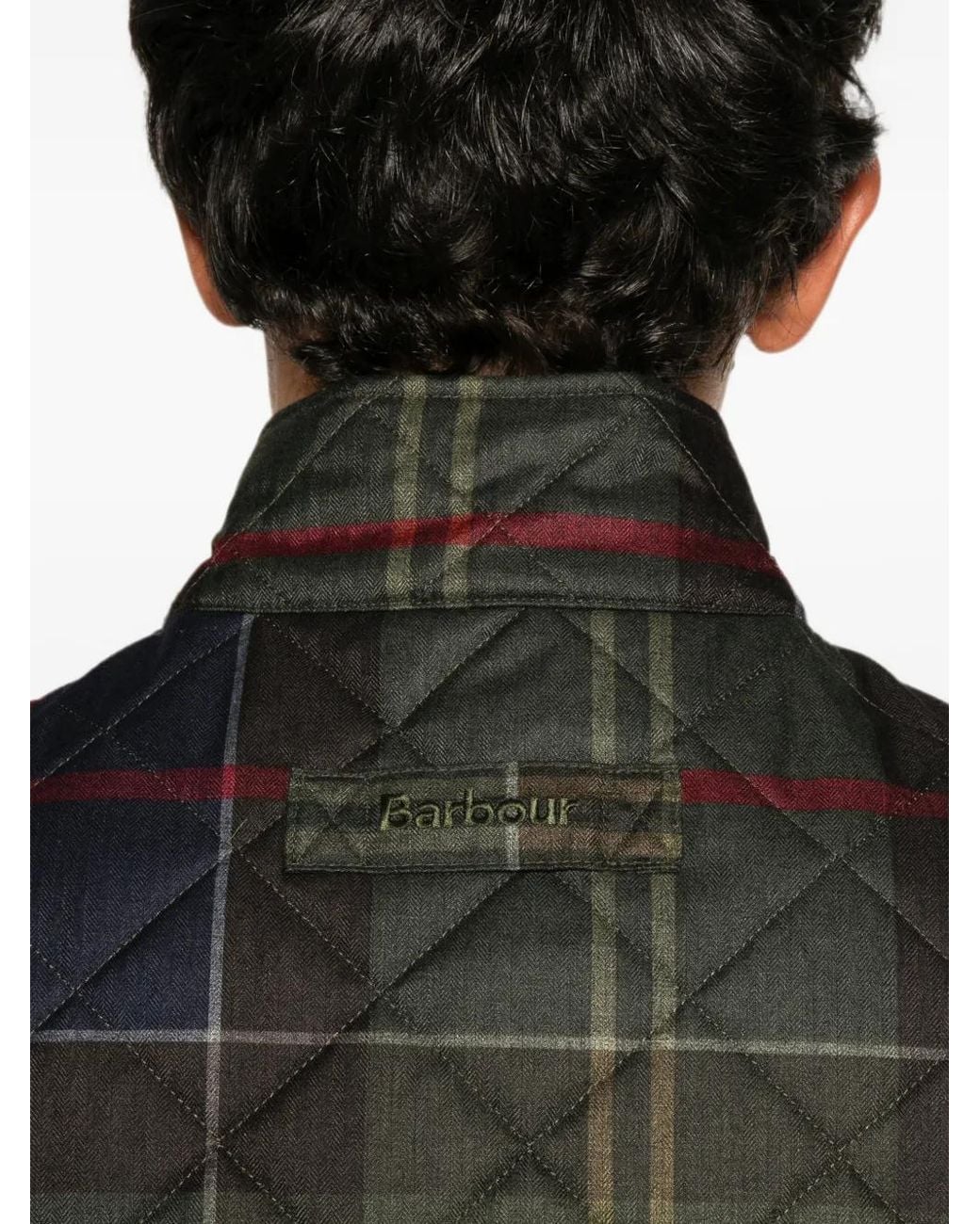 Barbour Black Tartan-Pattern Waistcoat for men