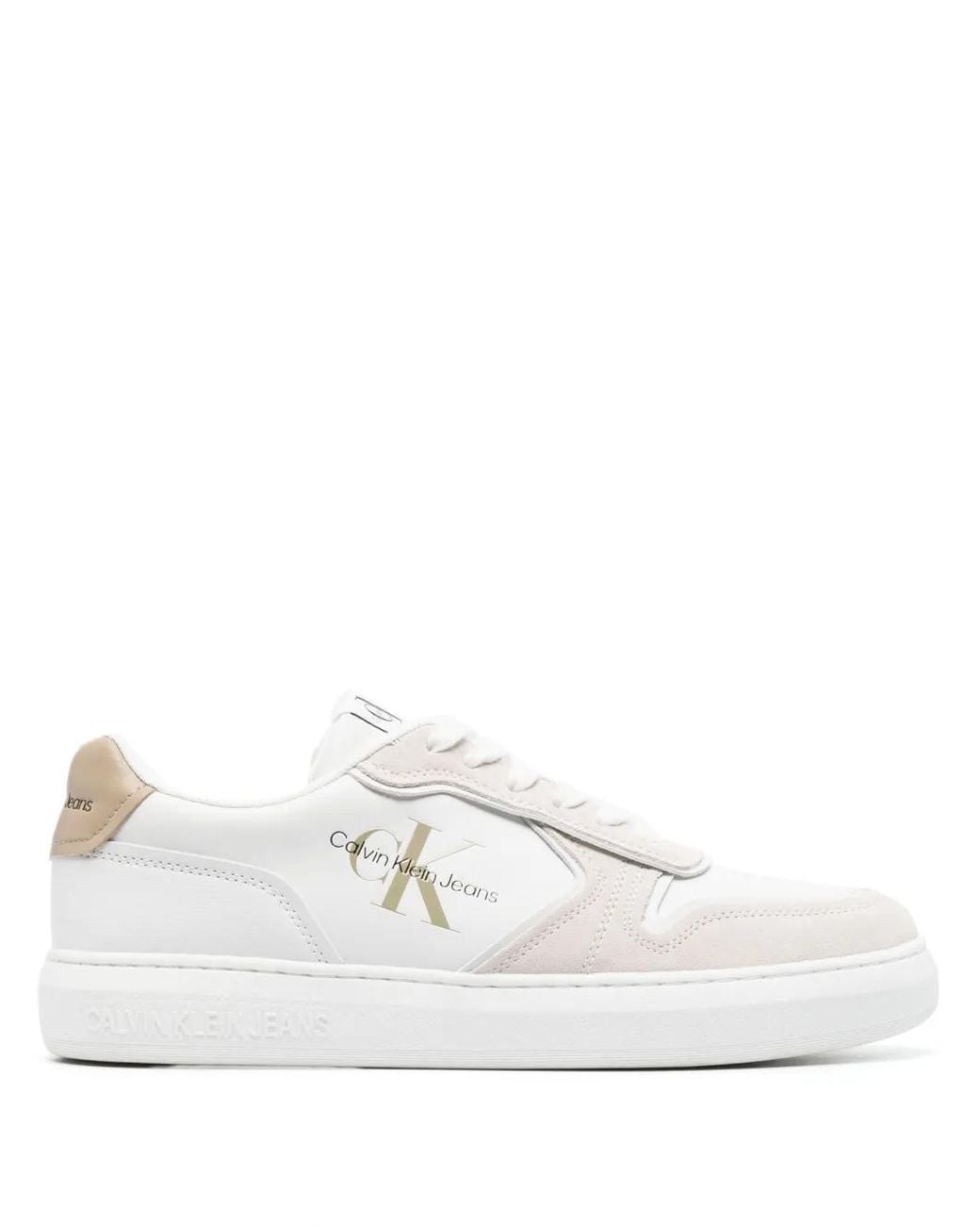 Calvin Klein White Logo-Embellished Low-Top Sneakers for men