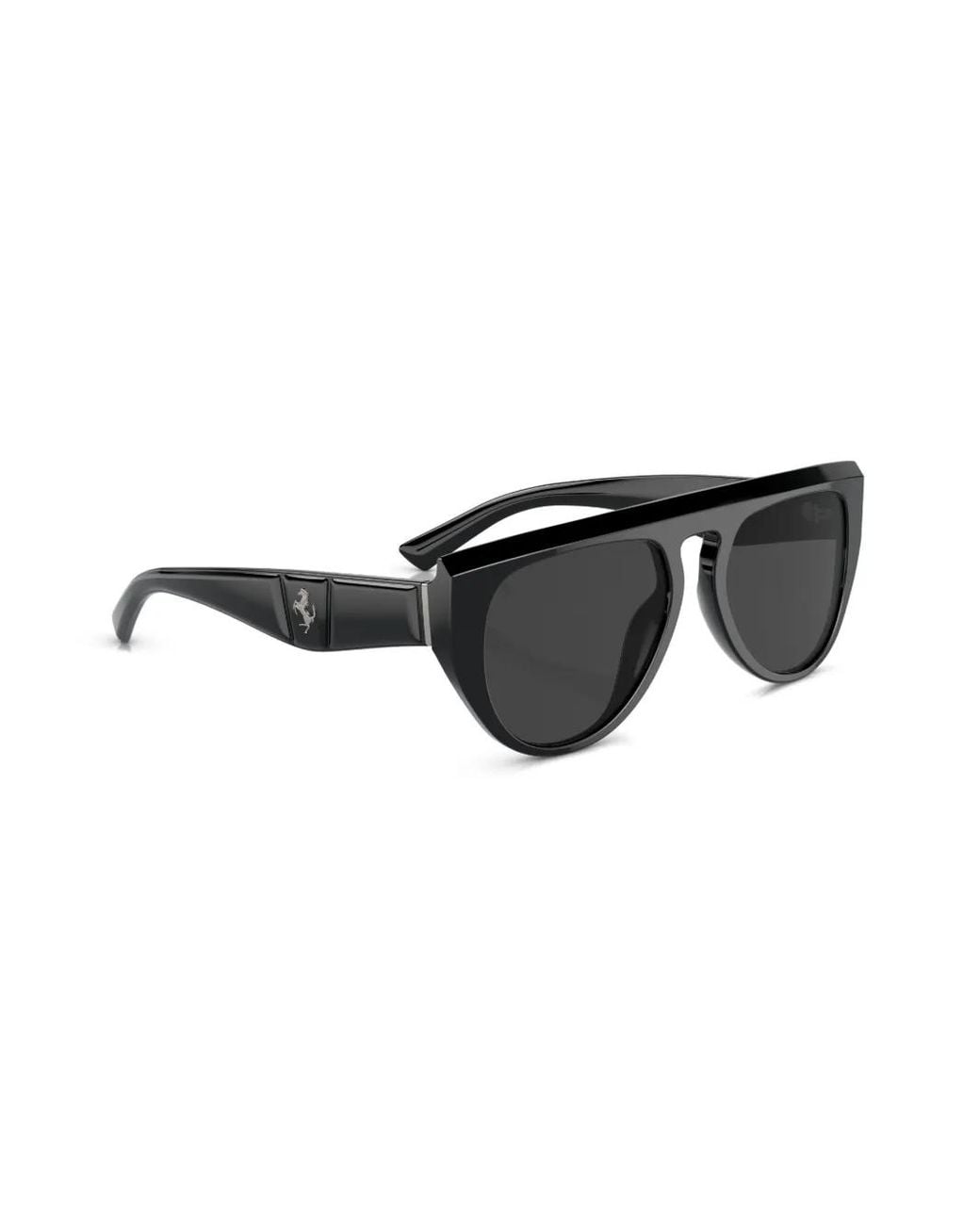 Ferrari Black Oval-Frame Sunglasses