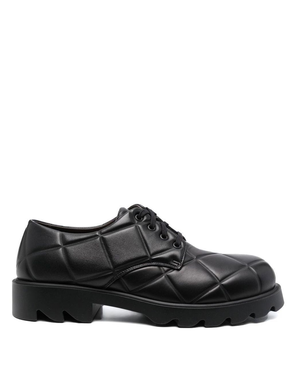 Bottega Quilted Leather Derby Shoes in Black for Men Lyst
