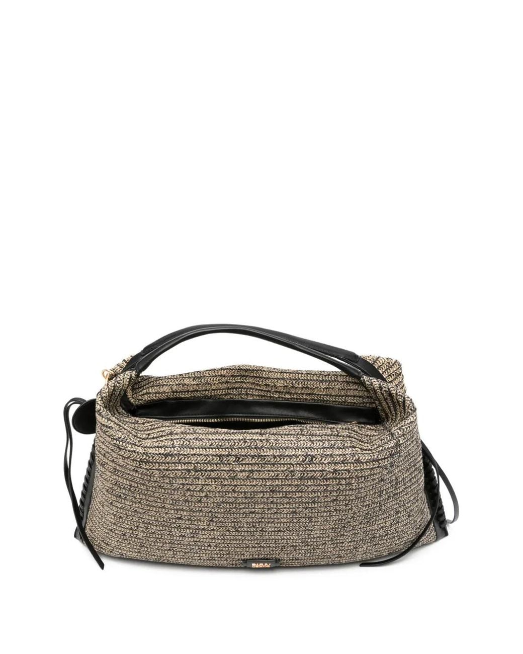DKNY Black Logo-Detail Woven-Design Toyte Bag