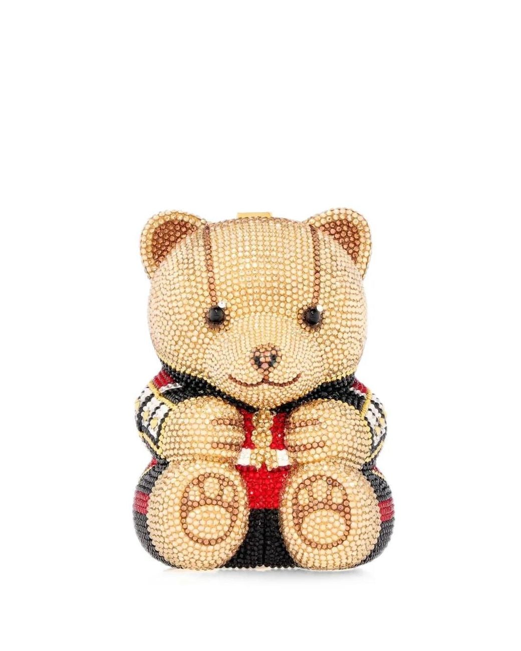 Judith Leiber Natural Teddy Bear Albert Crystal-Embellished Mini Bag