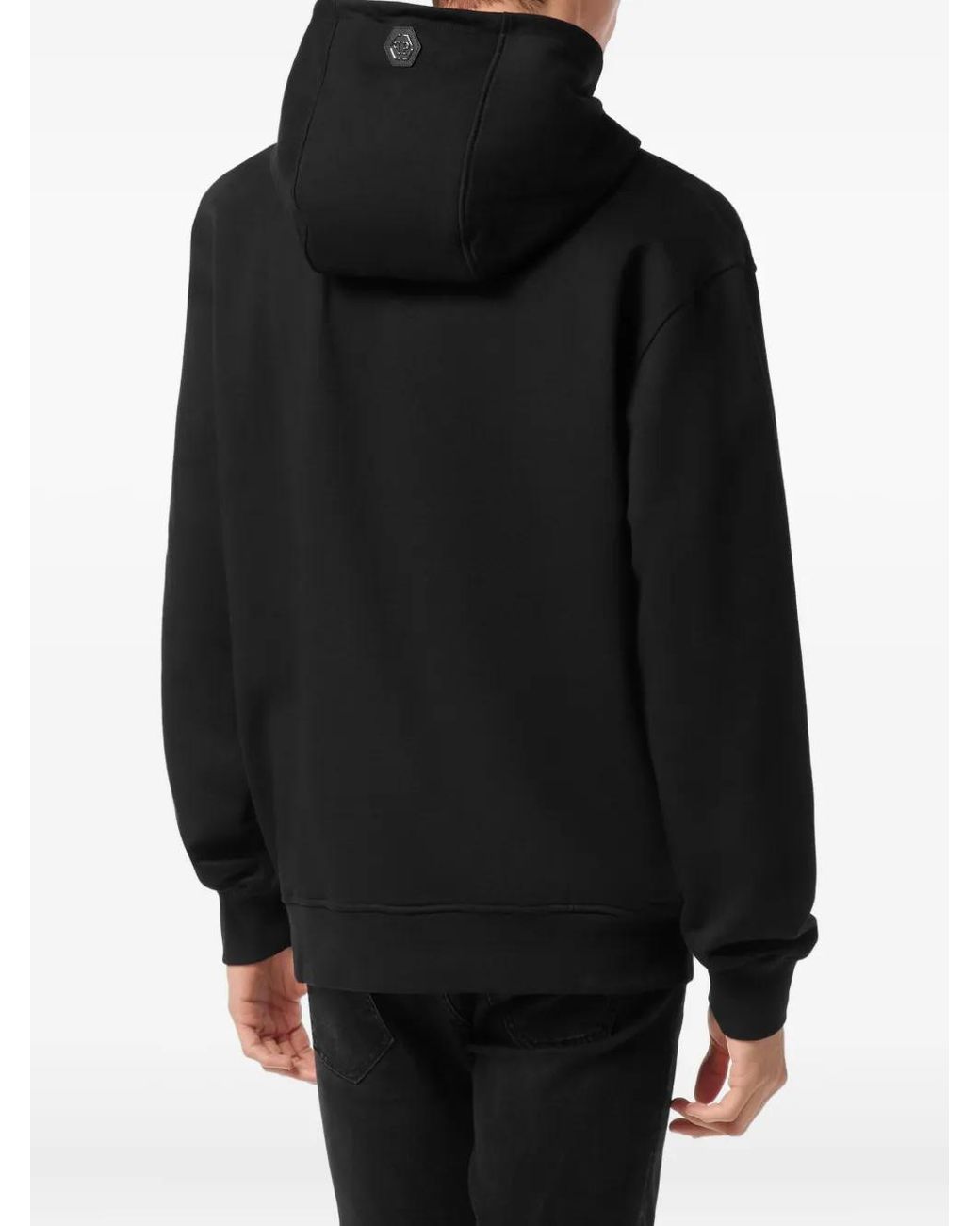 Philipp Plein Black Hoodie Gradient Skull for men