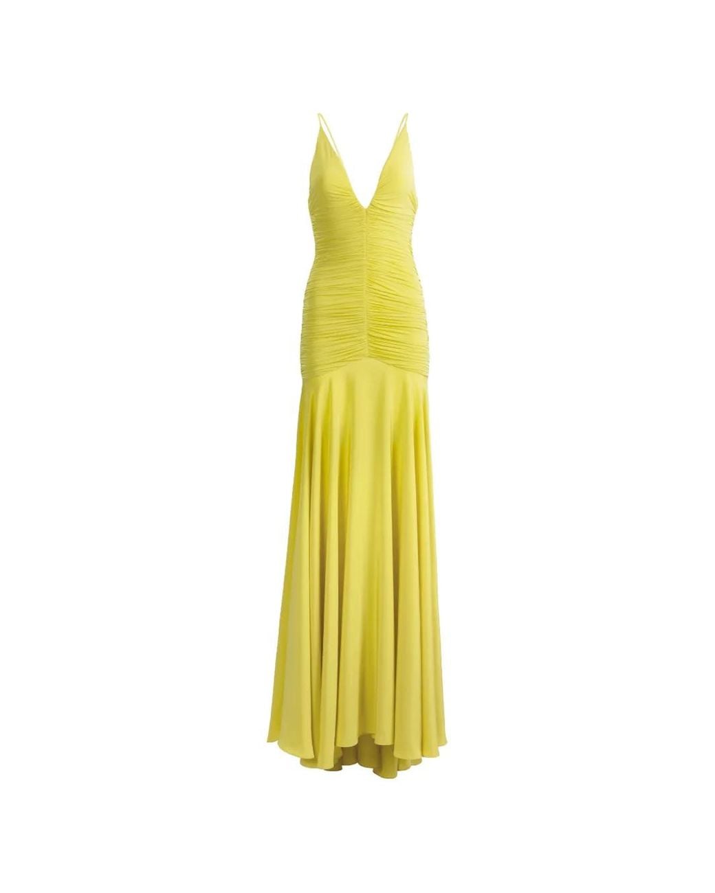 Silvia Tcherassi Yellow Sana Ruffled Maxi Dress