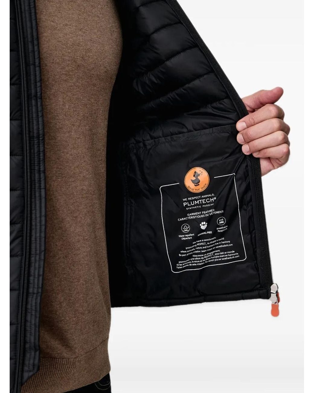 Save The Duck Black Alexander Quilted Zip-Up Jacket for men