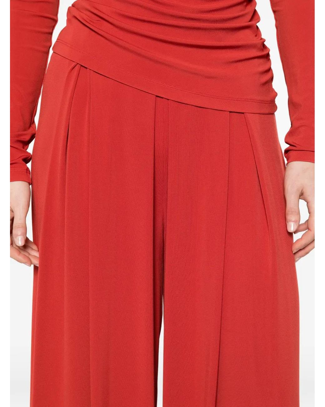 Max Mara Palazzo Plooibroek in het Red