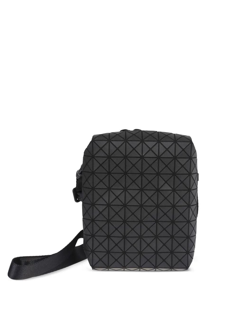 Issey Miyake Black Geometric-Pattern Messenger Bag for men