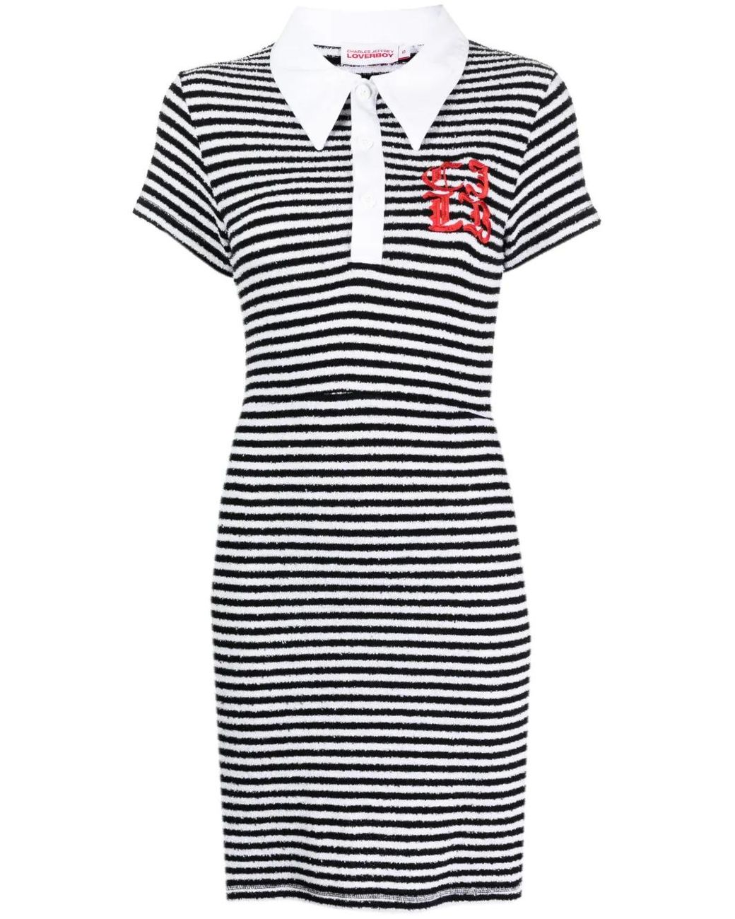 Charles Jeffrey Blue Wednesday Stripe-Print Minidress