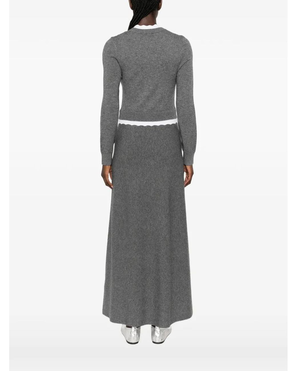 Sandro Gray 2-In-1 Maxi Dress