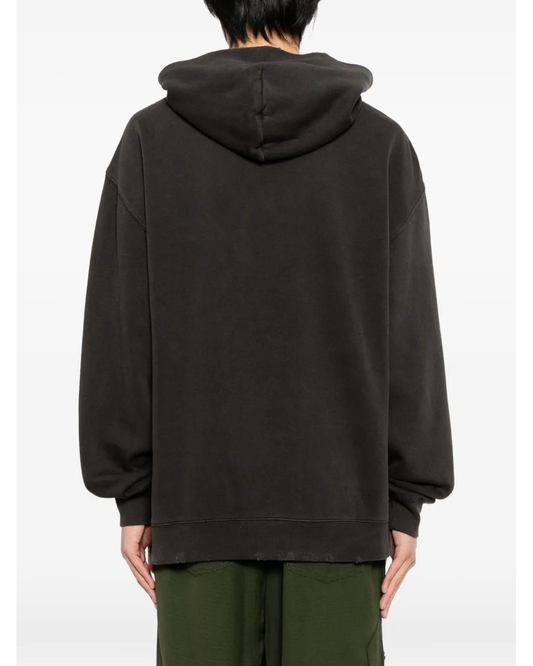 WARMAN Black Printed Hoodie for men