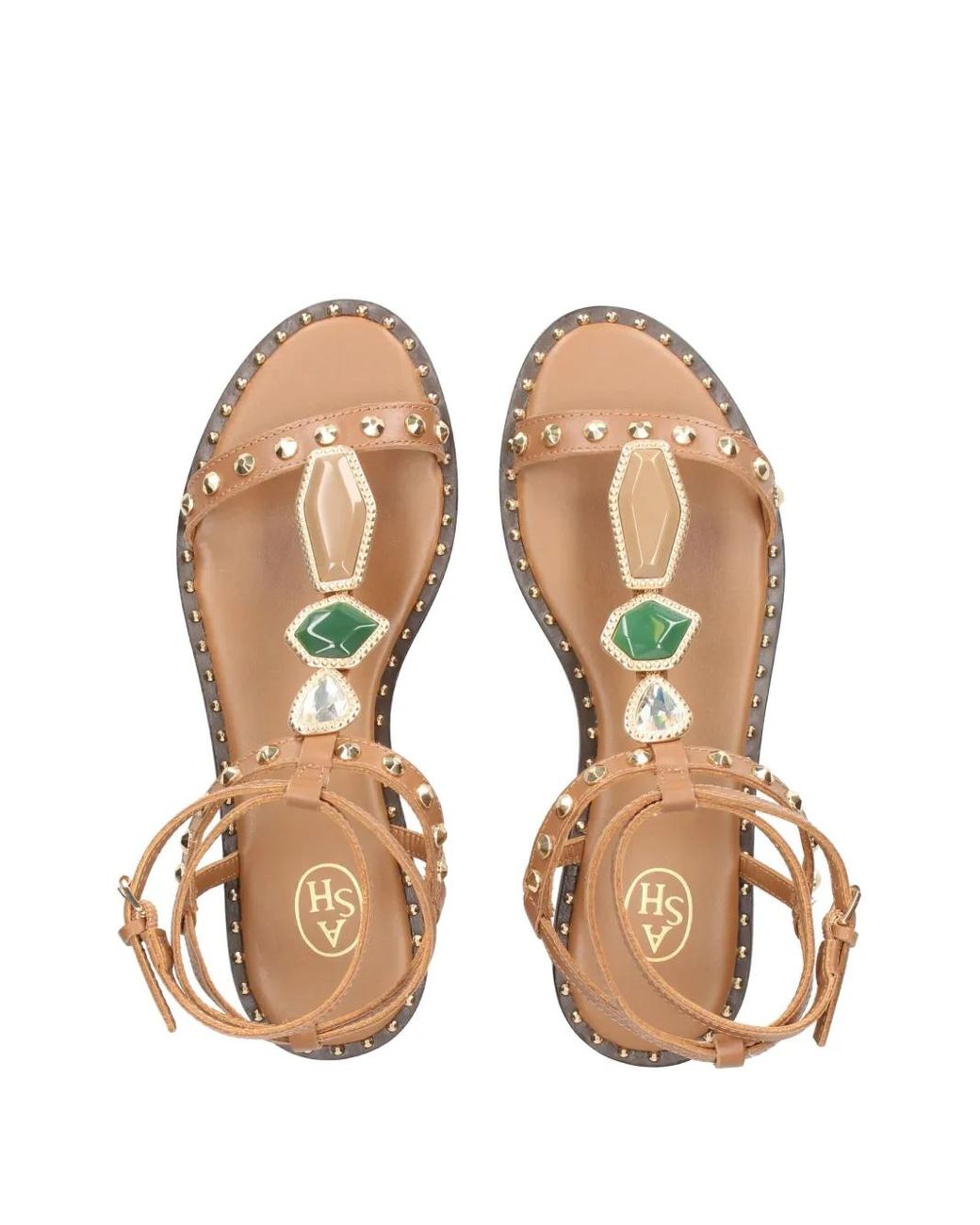 Ash Brown Sandalen Mit T-Riemen