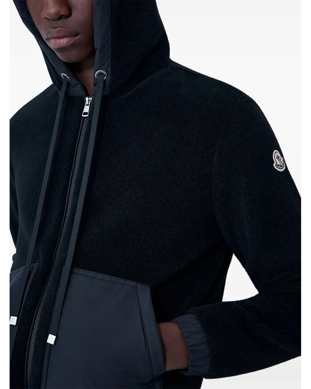 Moncler Blue Teddy Zip-Up Hoodie for men