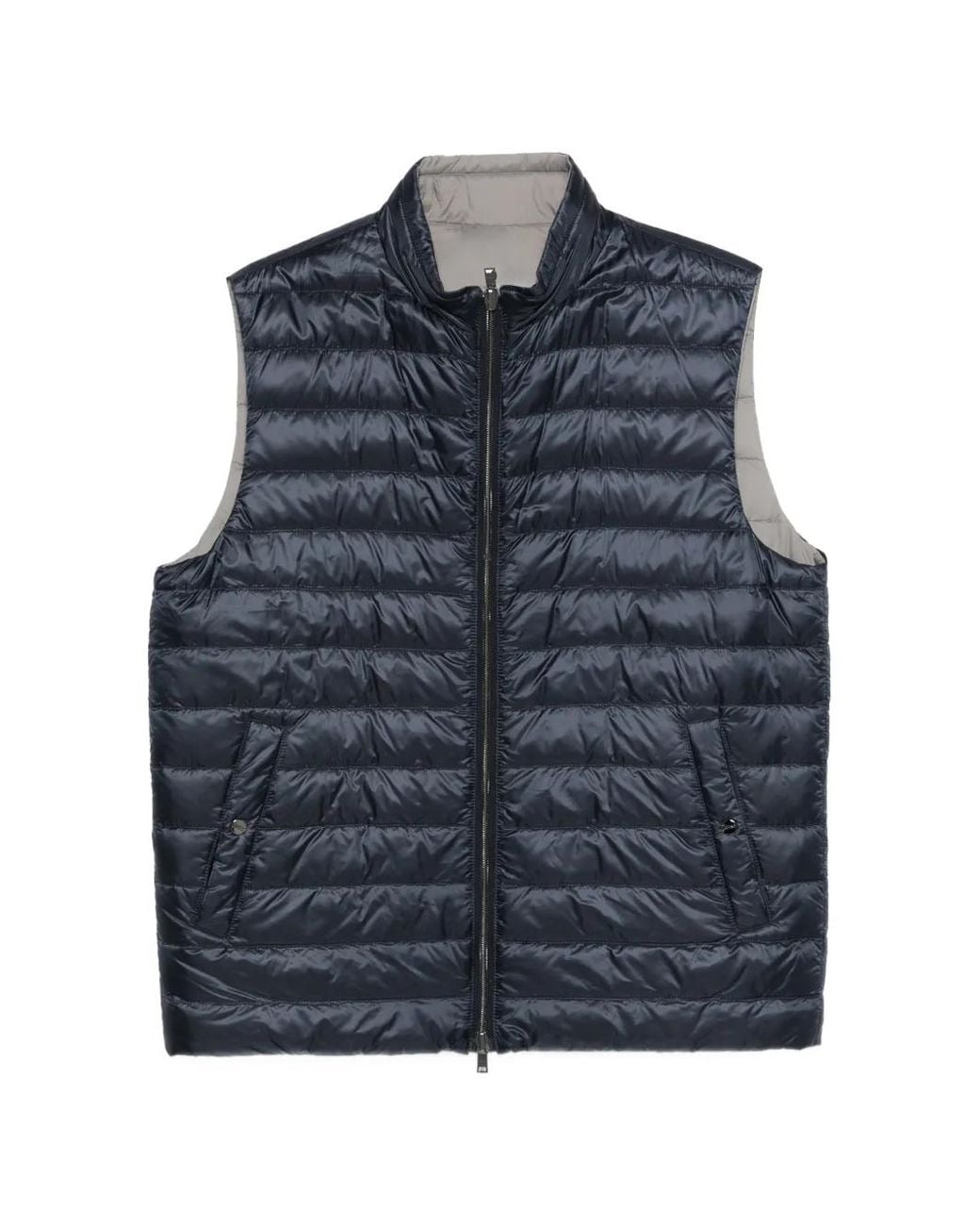 Herno Blue And Quilted Vest for men