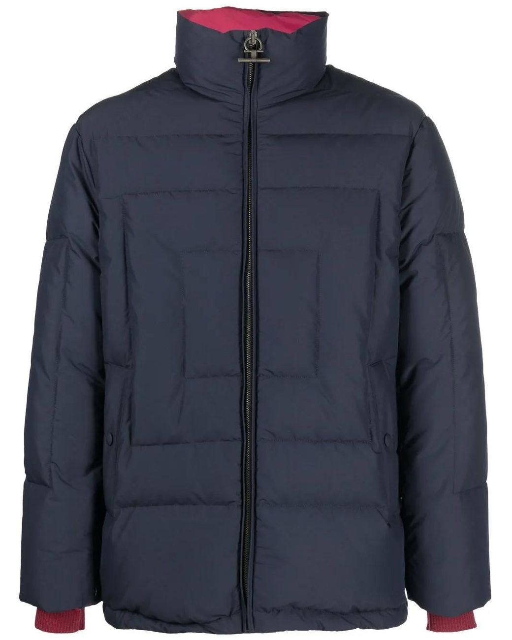 Ferragamo Blue Feather-Down Padded Jacket for men