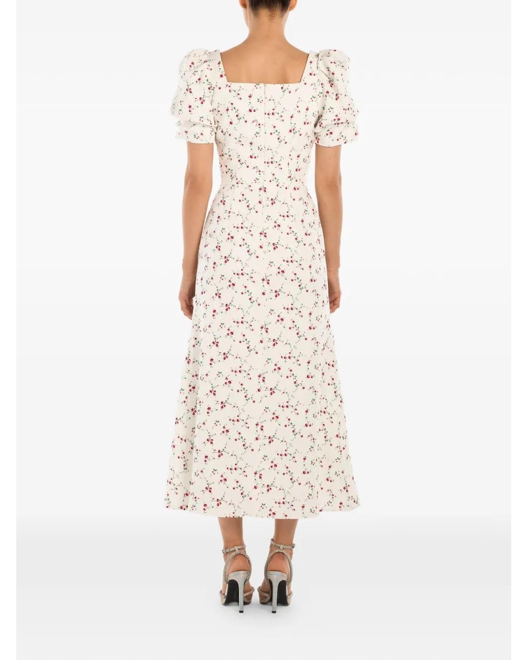 POST MERIDIEM White Square-Neck Midi Dress