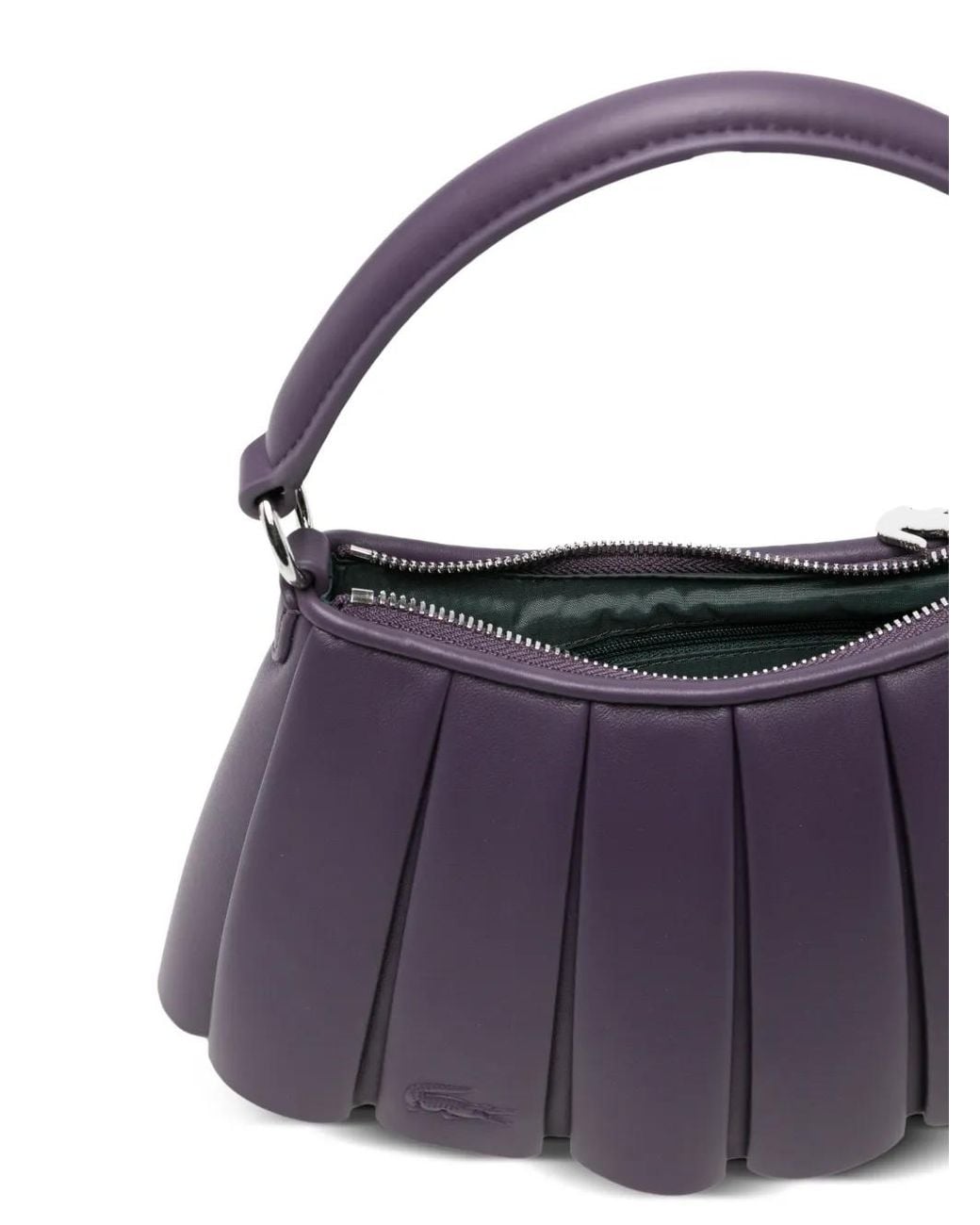 Lacoste Purple Small Lenglen Leather Bag