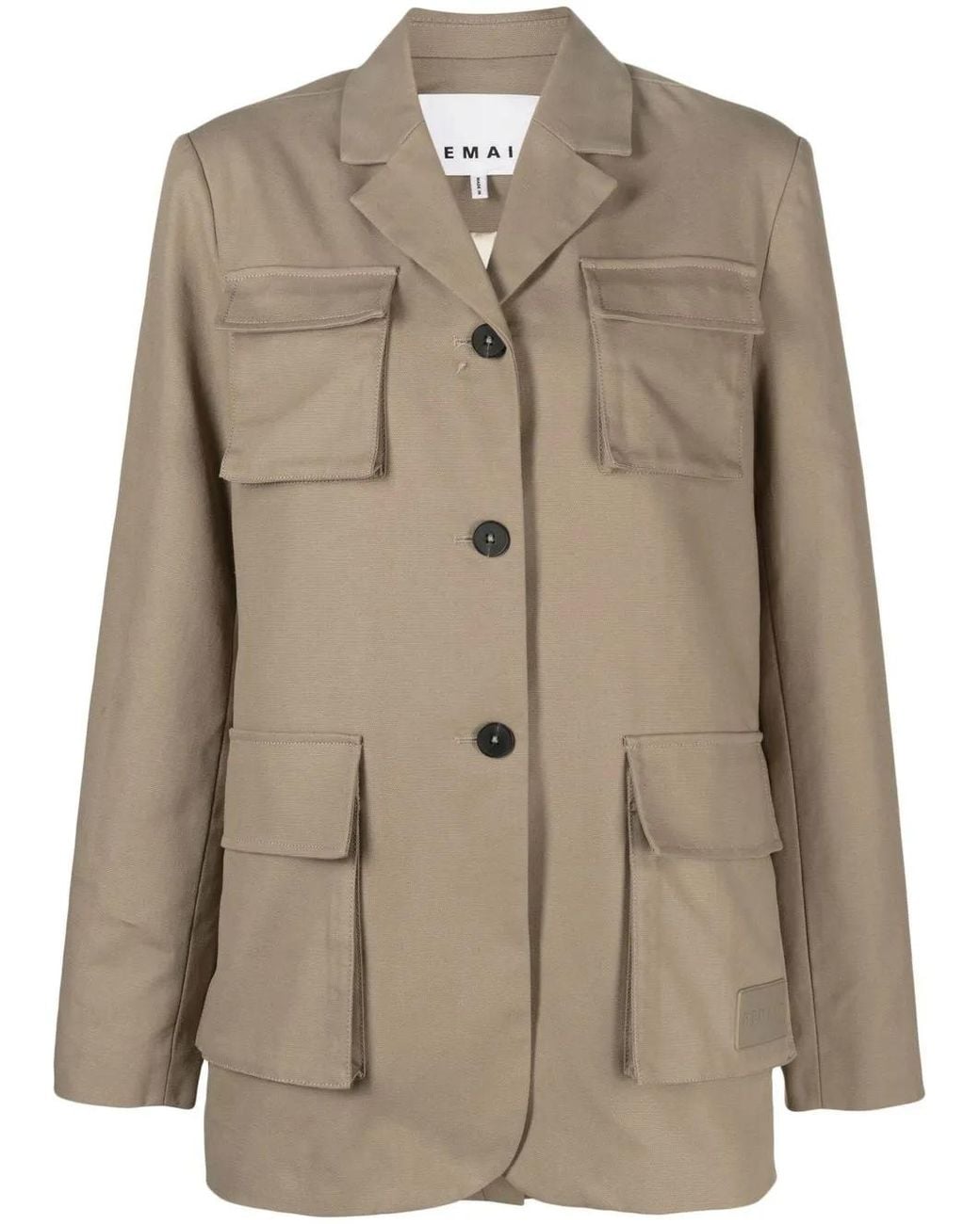 Remain Natural Single-Breasted Utility Blazer
