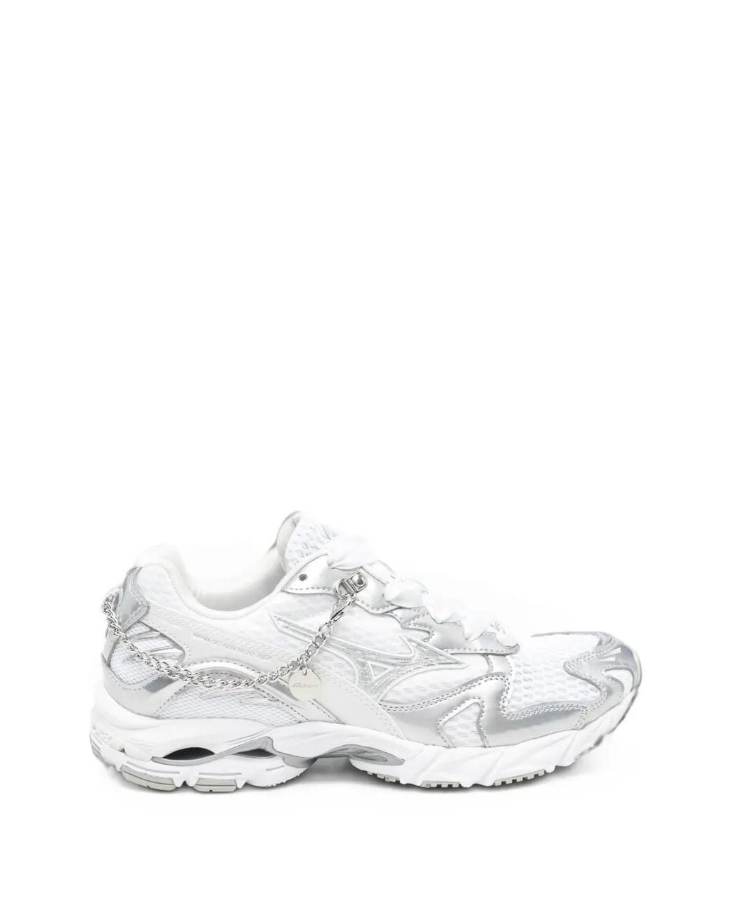 Mizuno White Chain-Link Panelled Sneakers