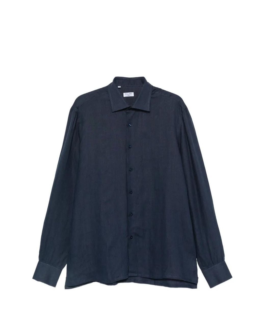 Cesare Attolini Blue Spread-Collar Button-Up Shirt for men