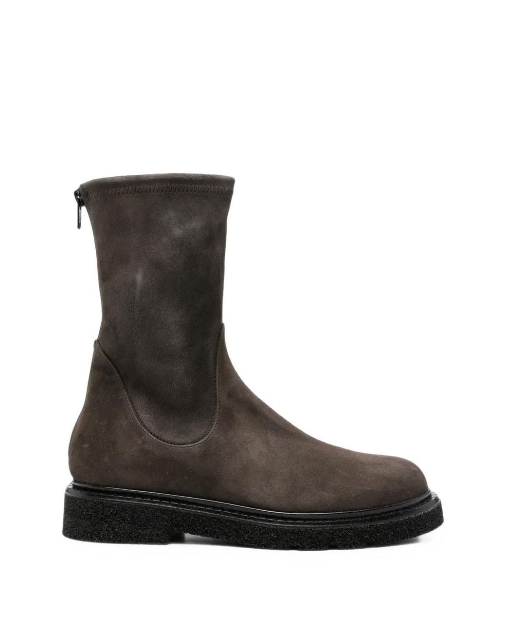 Guglielmo Rotta Black Rear-Zip Leather Ankle Boots