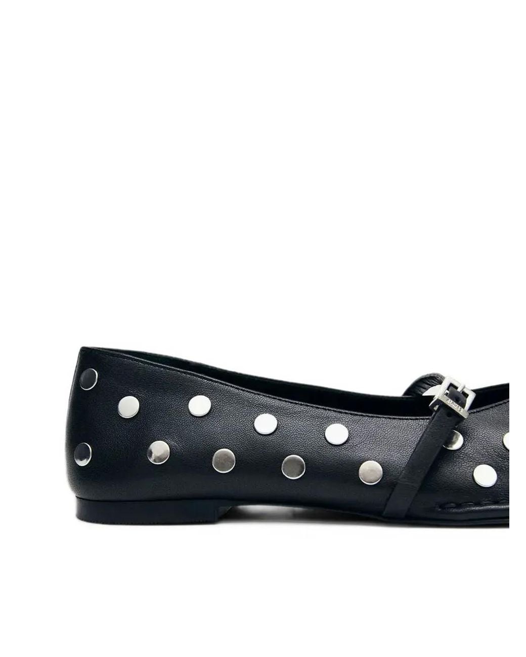 Alohas White Ballerines En Cuir À Détails De Clous