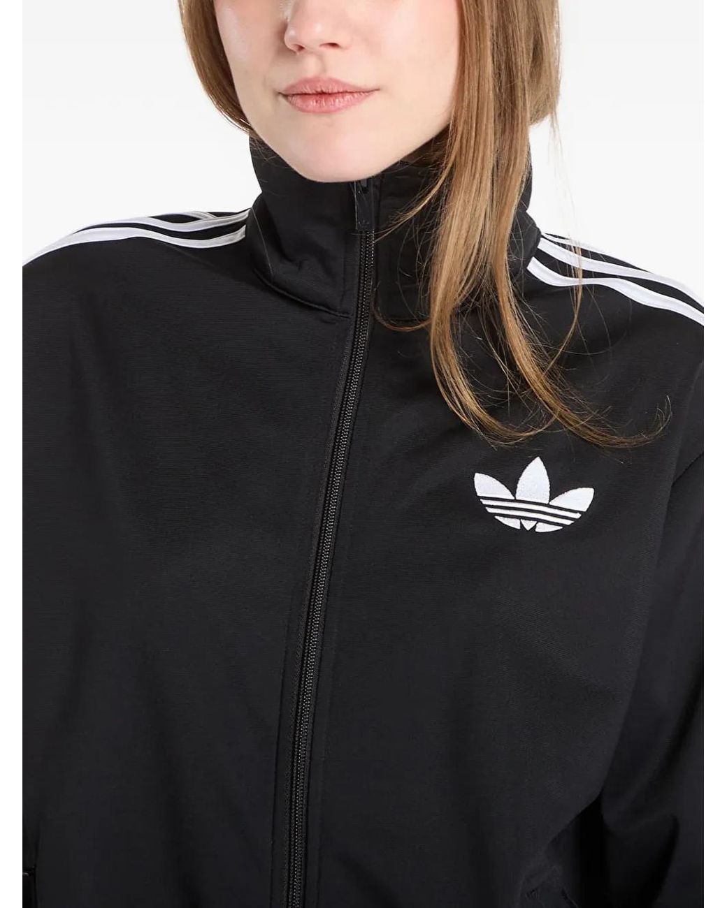 Adidas Black Three-Stripe Zip-Up Sweatshirt
