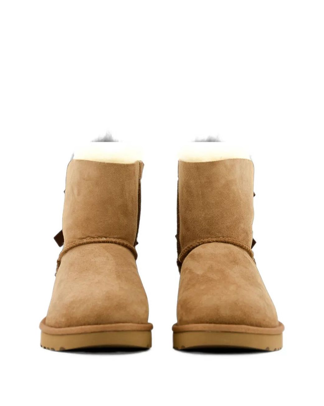 Ugg Brown Mini Bailey Bow Ii Leather Ankle Boots