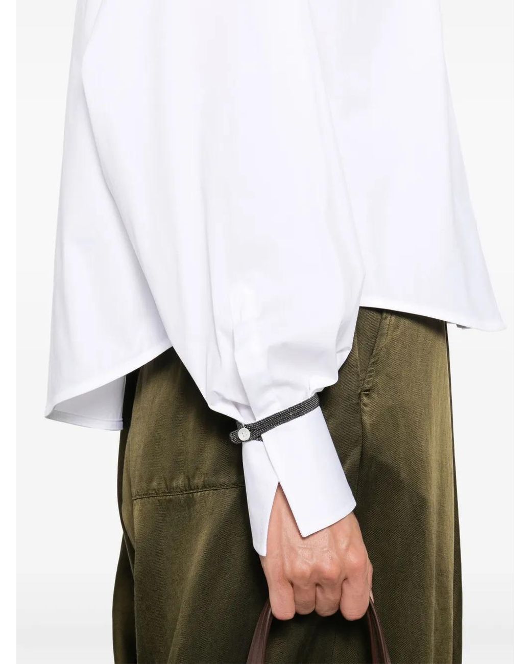 Brunello Cucinelli Gesmockte Blouse in het White