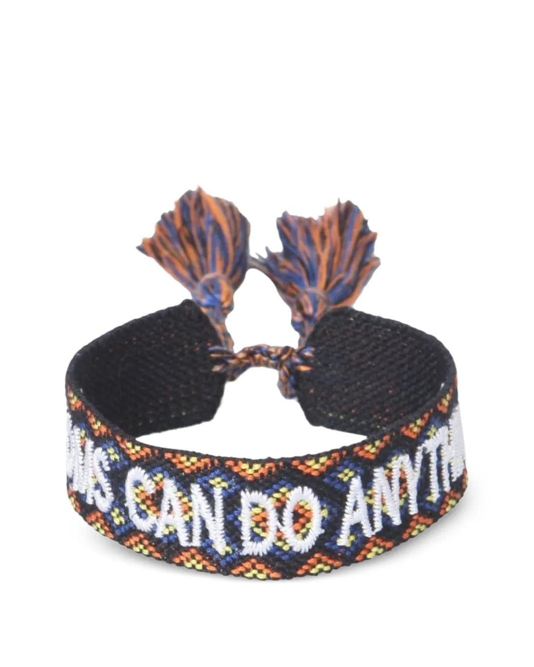 ELLA K Blue "Moms Can Do Anything" Woven Bracelet