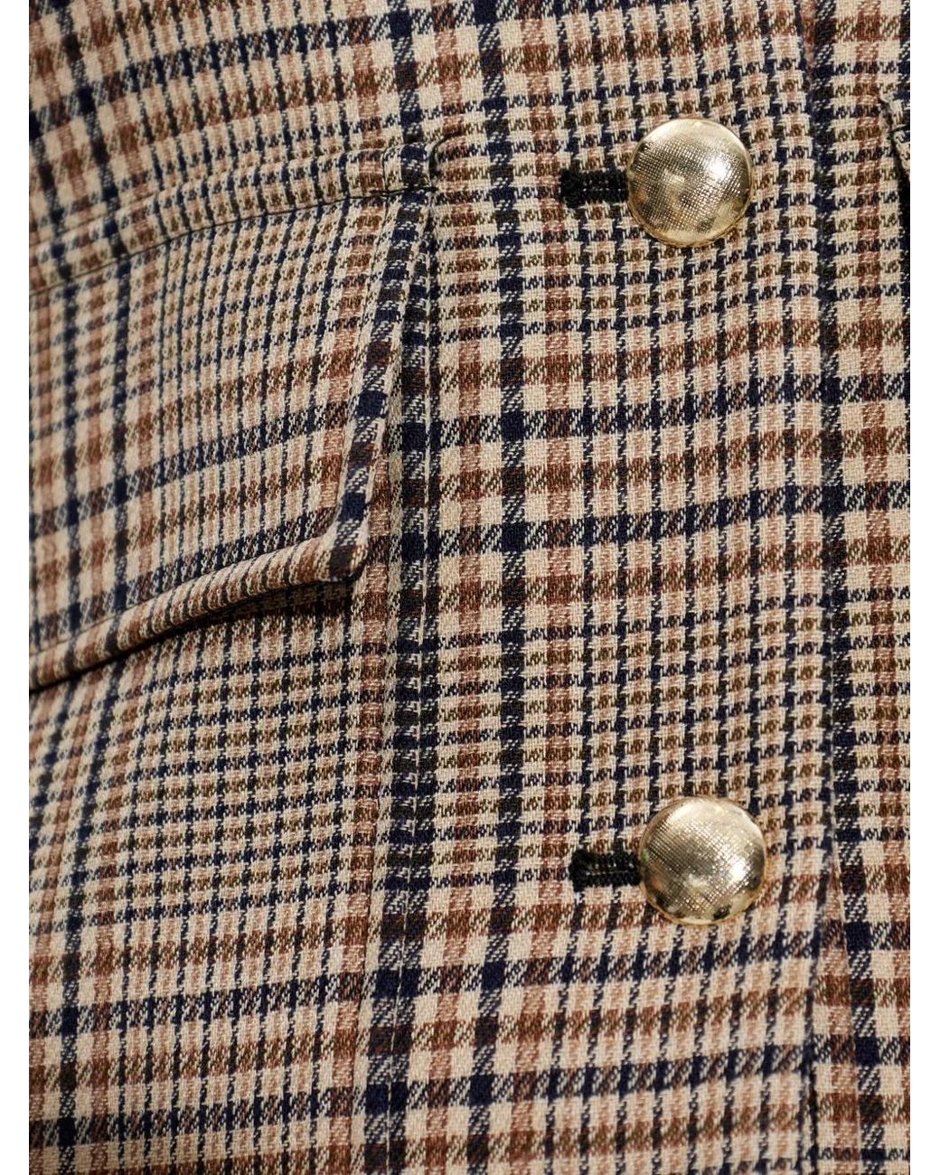 Paul Smith Brown Check-Pattern Buttoned Jacket