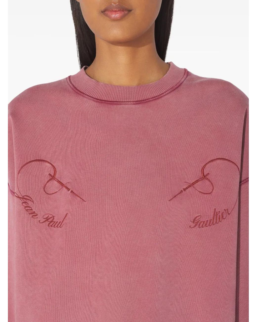 Jean Paul Gaultier Pink Embroidered Sweatshirt