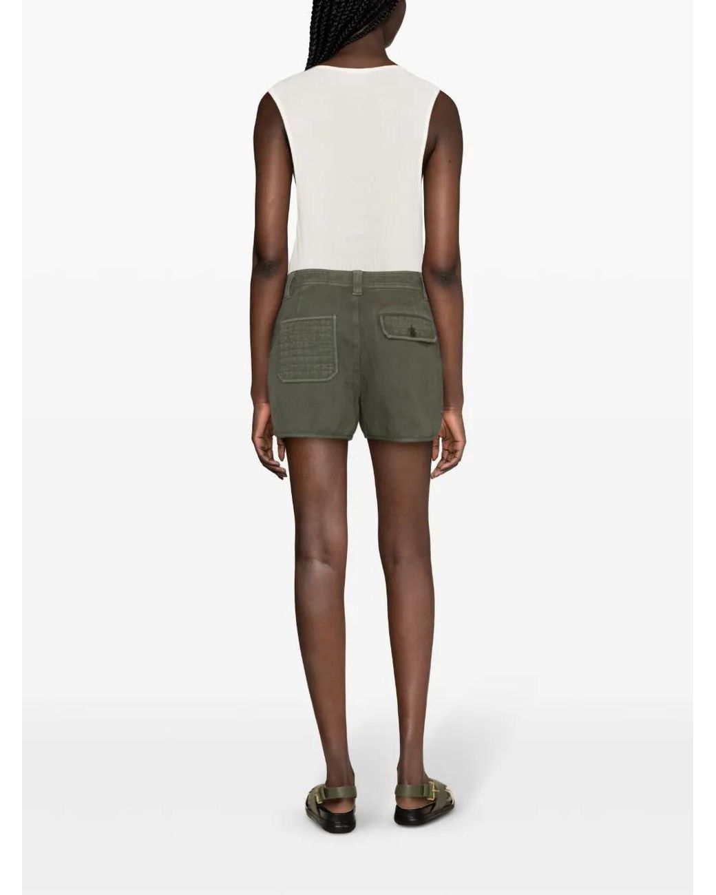 Zadig & Voltaire Green Sei Twill Mini Shorts