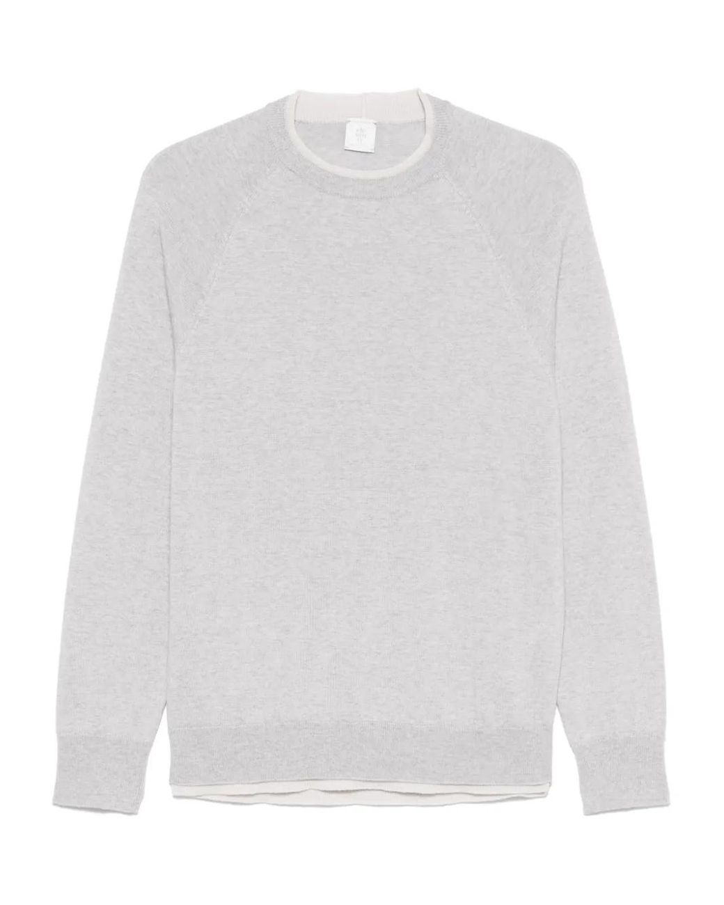 Eleventy White Contrasting-Trim Sweater for men