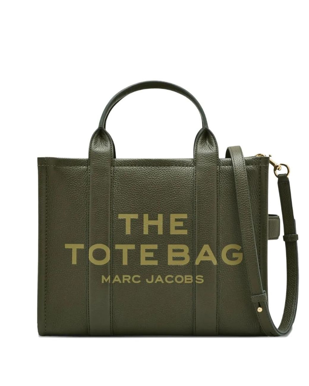 Marc Jacobs Green Borsa A Mano The Leather Medium Tote Bag