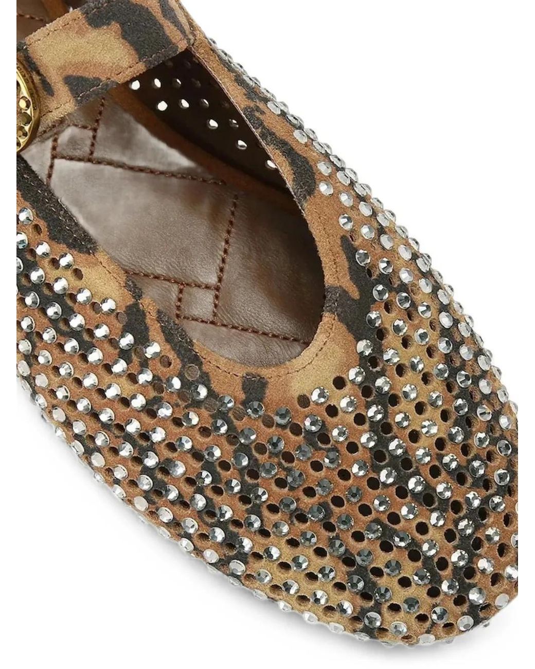 Kurt Geiger White Mayfair Crystal-Embellished Ballet Flats