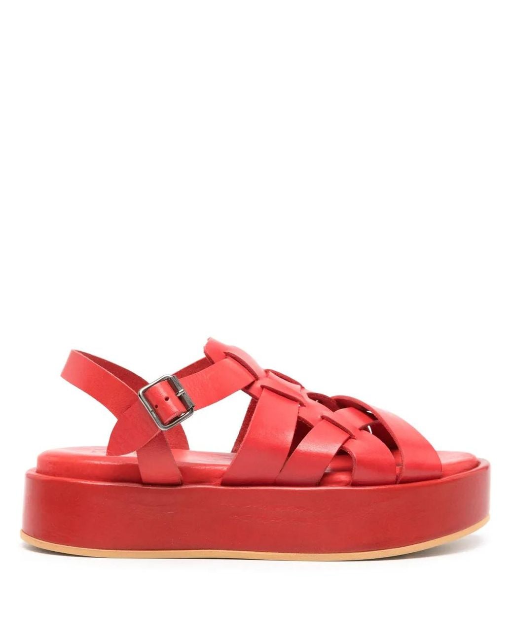 Moma Red Arizona Raw Leather Sandals