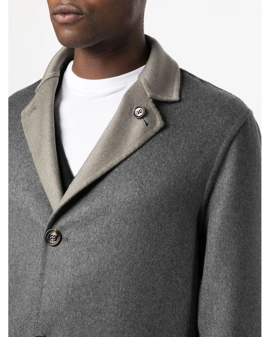 KIRED Gray Parana Single-Breasted Coat for men