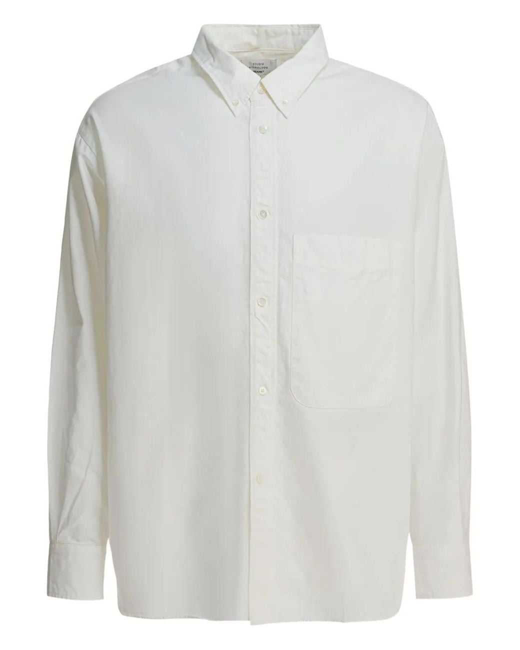 Beams Plus Button-Up Overhemd Met Borstzak in het White voor heren