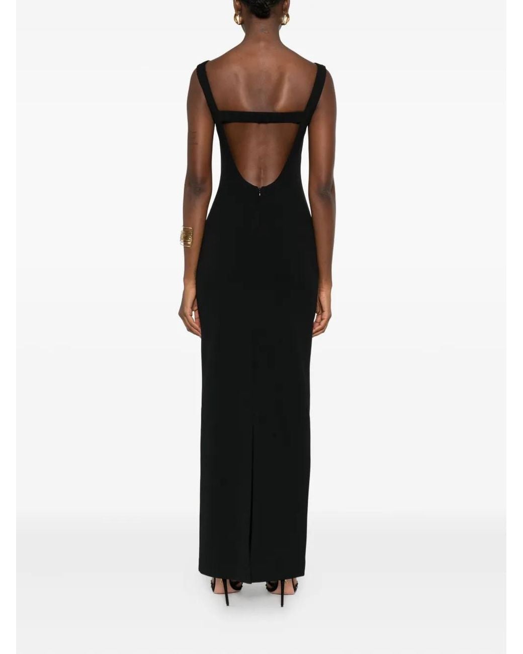 Solace London Black Imogen Long Dress