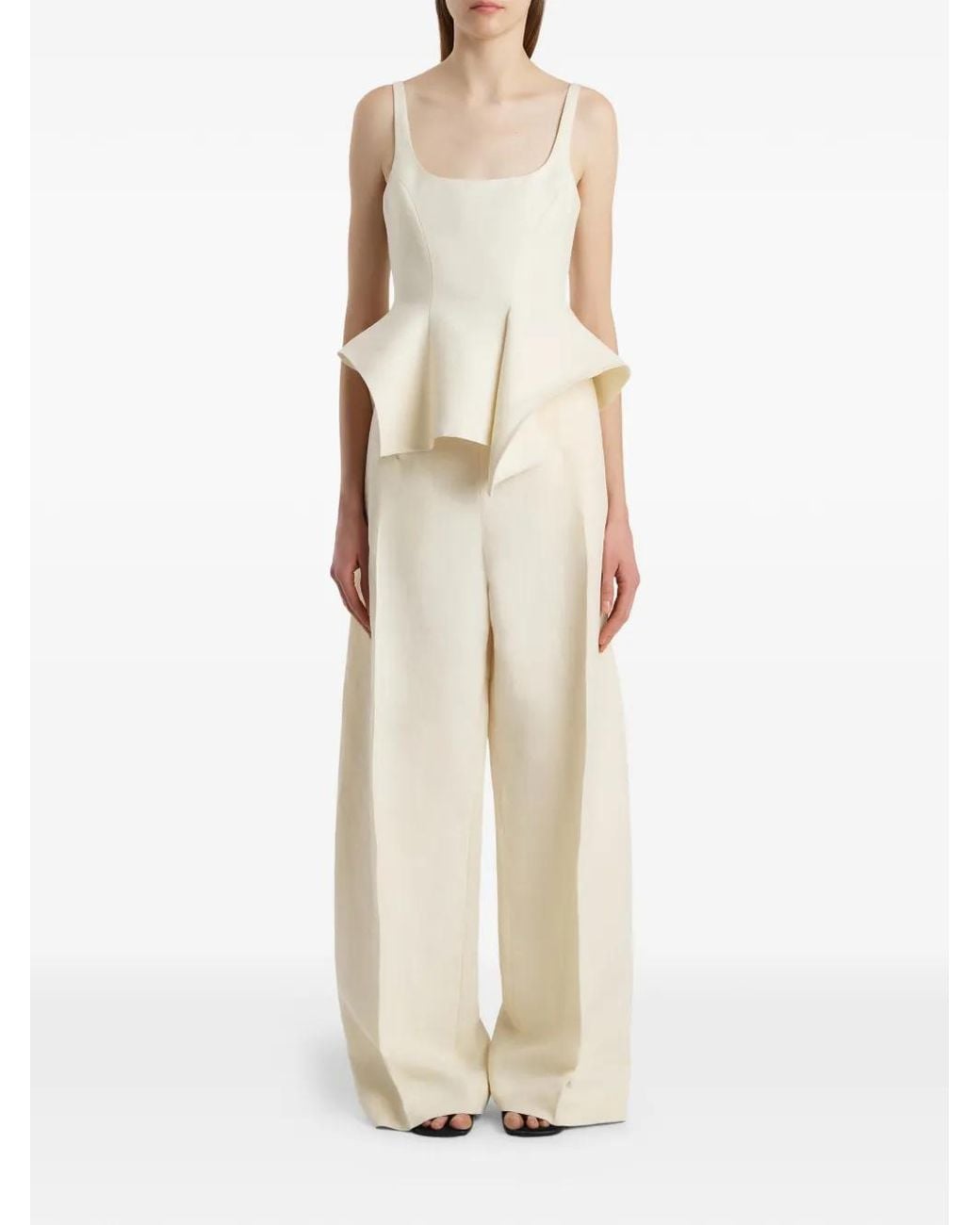 Khaite White Peplum Top
