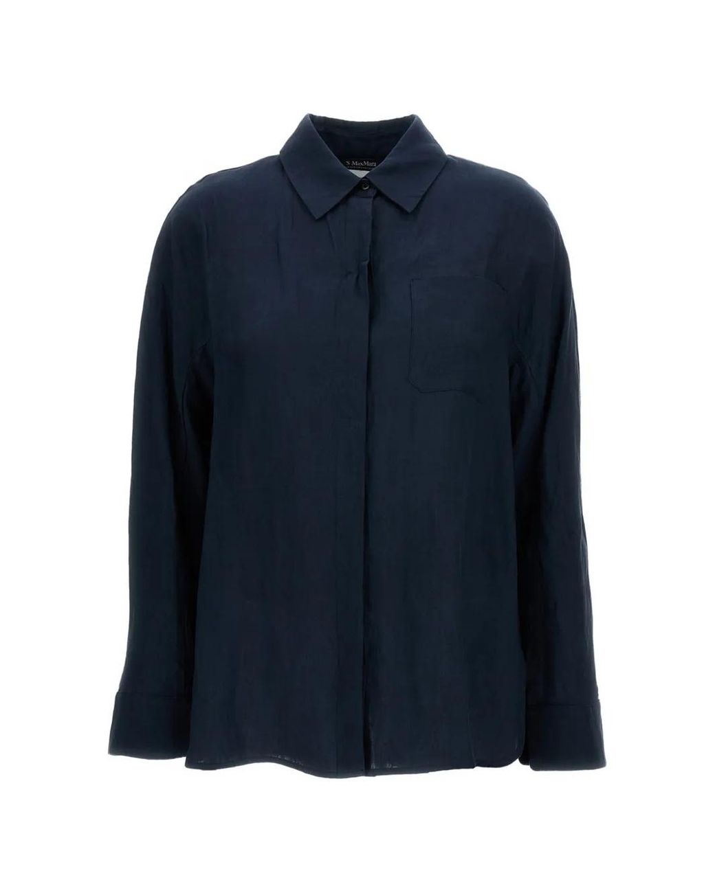 Max Mara Blue Gala Chest-Pocket Buttoned Shirt