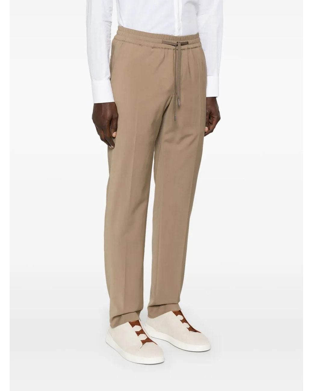 Sandro Natural Elasticated Straight-Leg Trousers for men