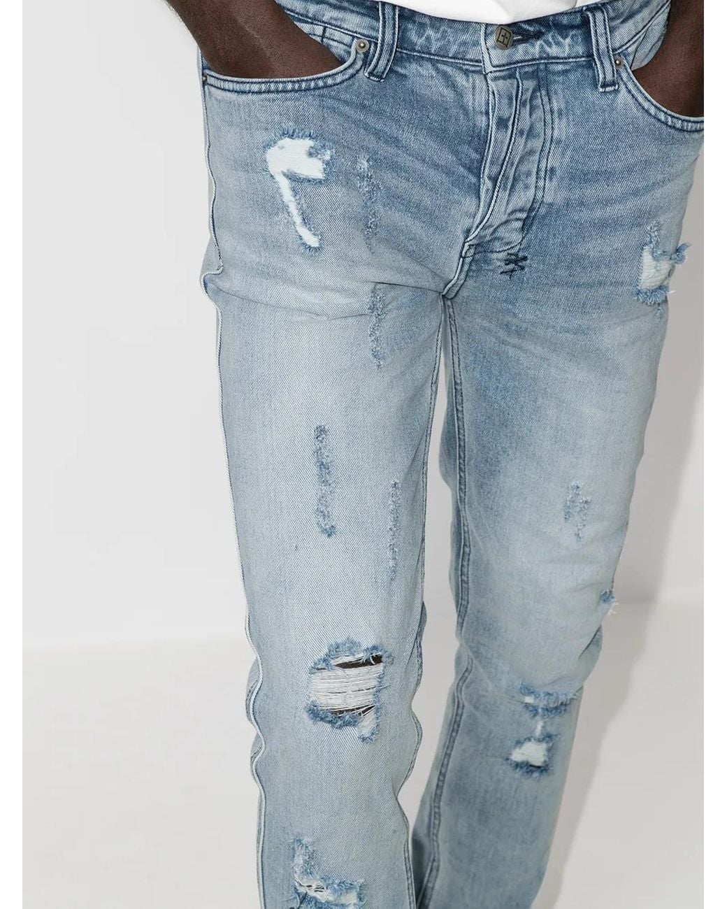 Ksubi Blue Trashed Dreams Skinny Jeans for men