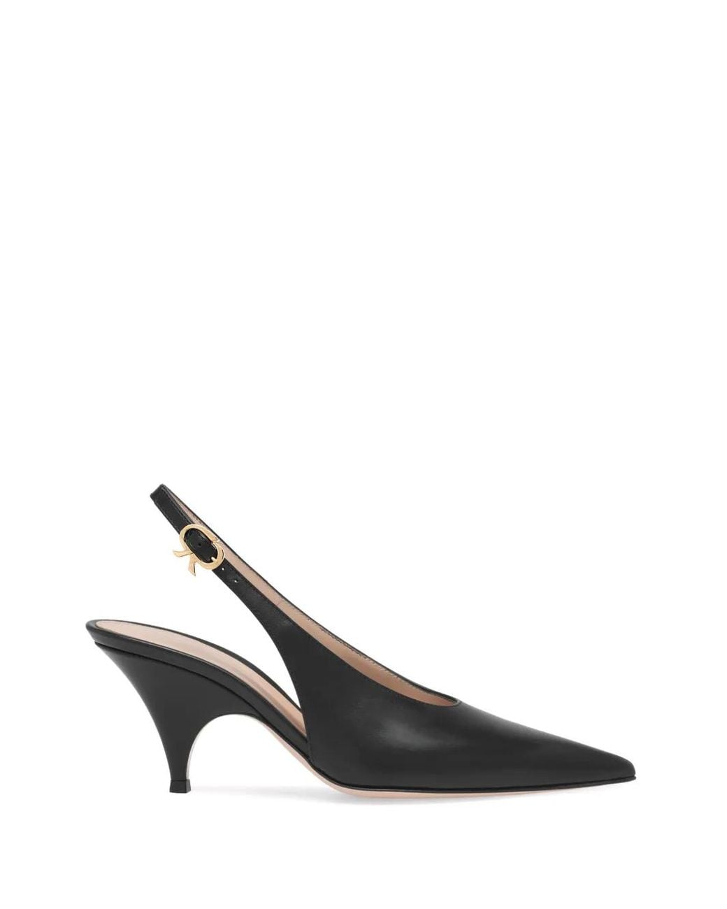 Gianvito Rossi Black Pointed Slingback Pumps